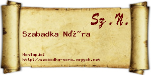 Szabadka Nóra névjegykártya