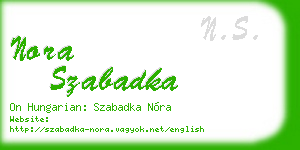 nora szabadka business card
